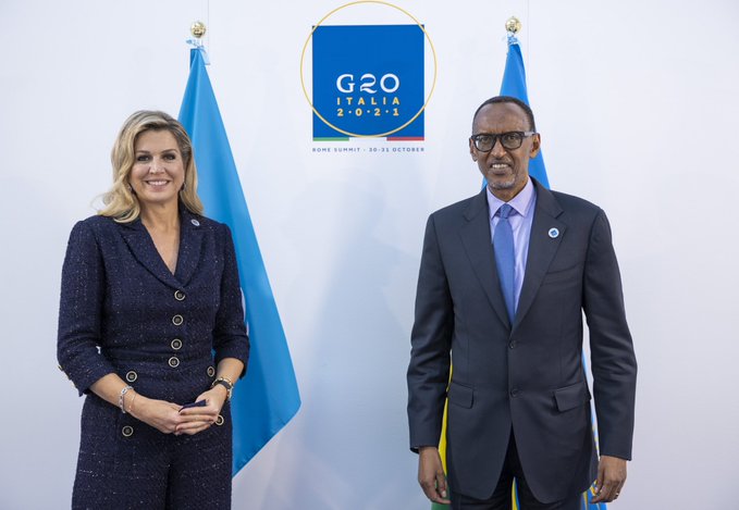 Perezida Kagame ari kumwe na HM Queen Máxima wa Netherlands
