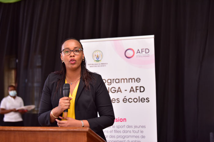 Minisitiri Munyangaju ubwo yafunguraga uyu mushinga ku mugaragaro i Rwamagana muri 2021