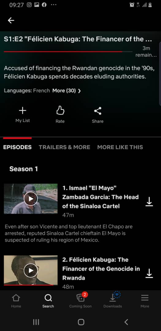 Muri iyi filime y'uruhererekane, agace kavugwamo Kabuga kari ku mwanya wa 2