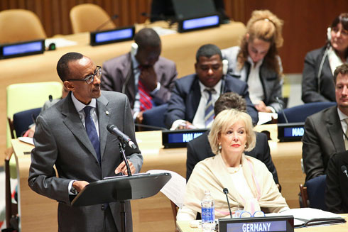 Perezida Kagame ageza ijambo ku bitabiriye inama yiga ku migambi y'iterambere y'ikinyagihumbi (MDGs).