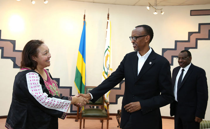 Kagame yakiriye Dr Frannie Dr Frannie Léautier uyobora Mkoba Private Equity Fund.