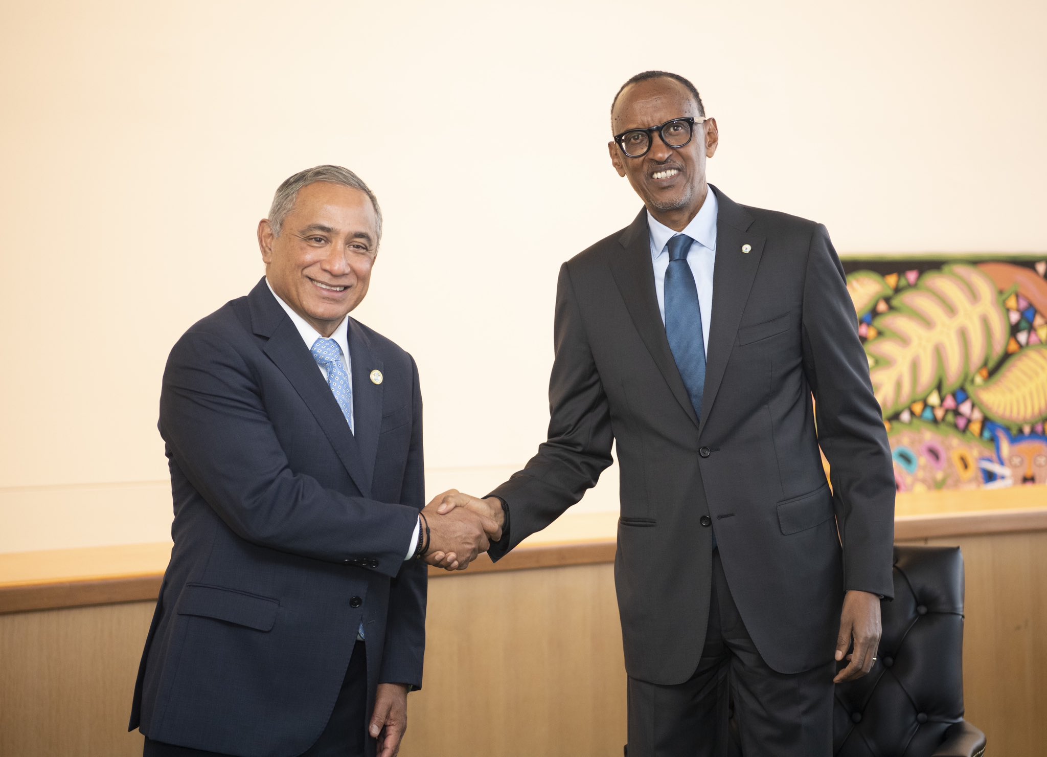 Perezida Kagame na Juan Antonio Briceño, Minisitiri w'Intebe wa Belize