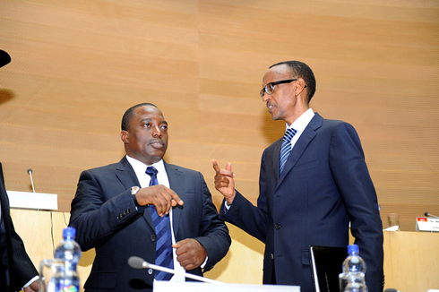 Perezida Kagame na Joseph Kabila wa Congo.