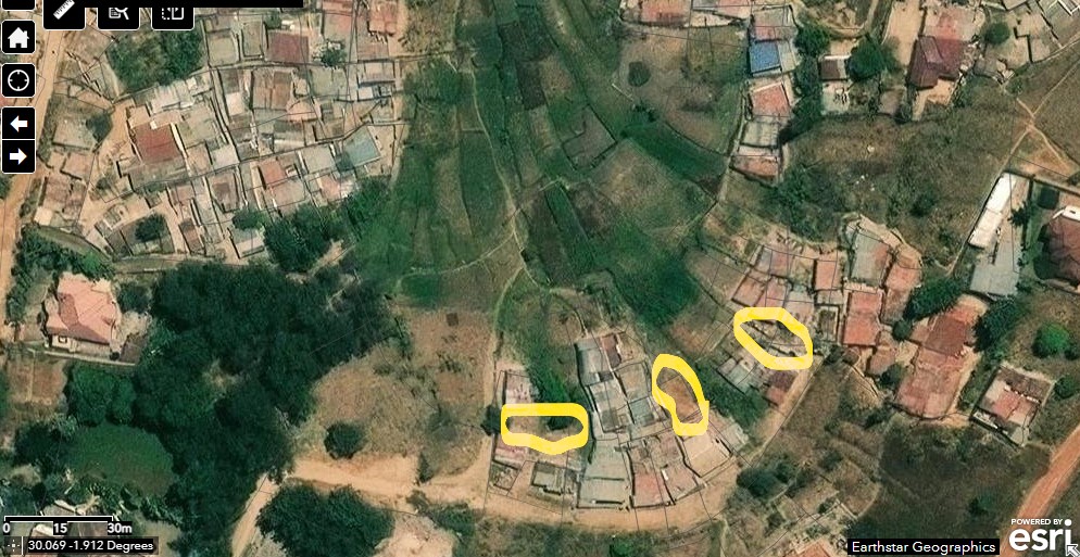 Ahagaragara mu ibara ry'umuhondo ni ahashenywe inzu