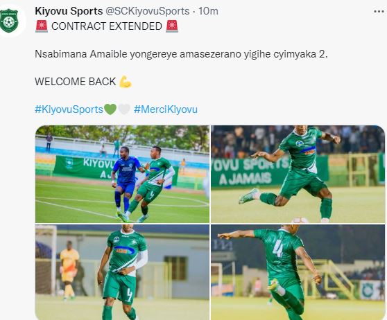 Kiyovu Sports yemeje ko Aimable Nsabimana yongereye amasezerano y'imyaka ibiri