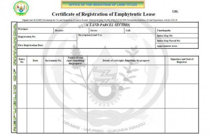 Kwandikisha ubutaka byongerewe igihe