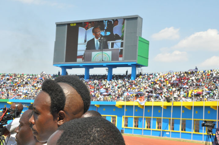 Abaturage bari kuri stade bakurikiranye ijambo rya Perezida Kagame.