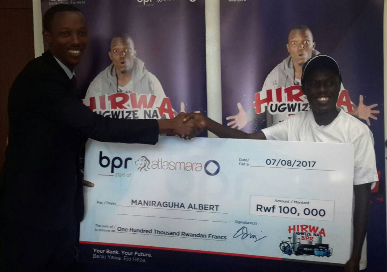 Maniraguha yatsindiye ibihumbi Ijana kubera kwamamaza ibikorwa bya BPR.