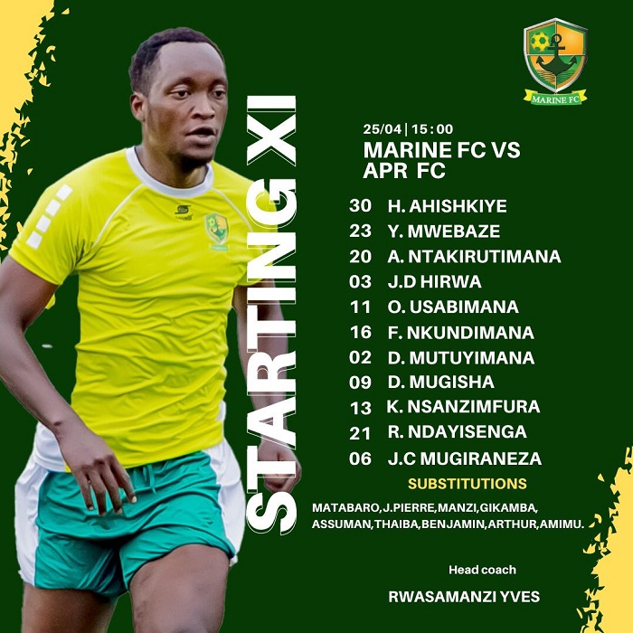 Abakinnyi Marine FC yakoresheje muri uyu mukino