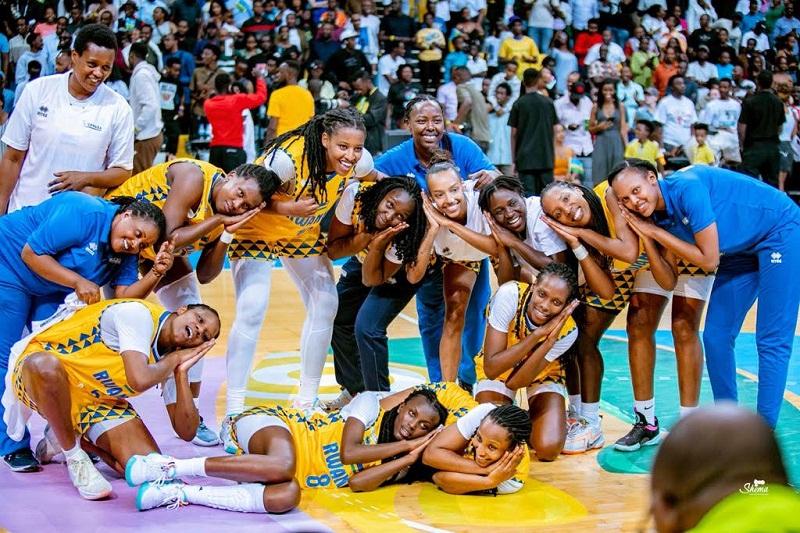 Abakobwa b'u Rwanda bishimira intsinzi