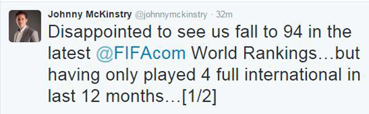 McKinstry ntiyishimiye kuva kuri 73 U Rwanda rukajya kuri 94