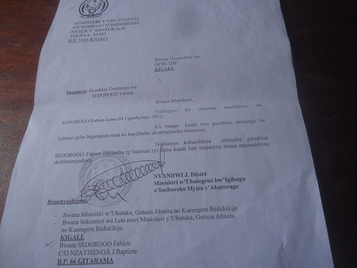 Minisiteri y'ubutegetsi bw'igihugu yandikiye ubuyobozi bwa OCIR-THE ariko biba iby'ubusa.
