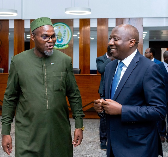 Minisitiri Dr Ngirente aganira na visi Perezida wa Gambia B. S Jallow