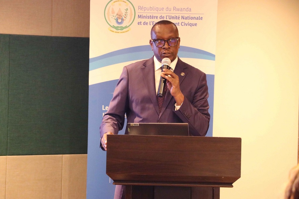 Minisitiri w'Ubumwe bw'Abanyarwanda n'Inshingano Mboneragihugu, Dr Jean Damascène Bizimana 