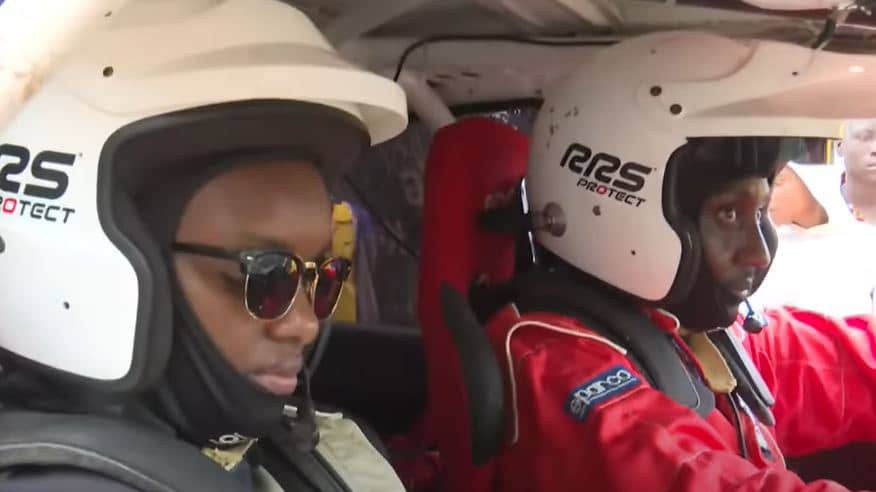 Miss Aurore Kayibanda yitabiriye bwa mbere irushanwa ryo gusiganwa mu modoka, yungirije Gakwaya Eric