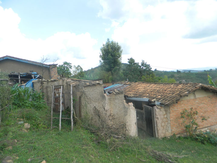 Mu kibanza cyubatsemo inzu Nyirahabimana yahawe harimo n'ibiraro.