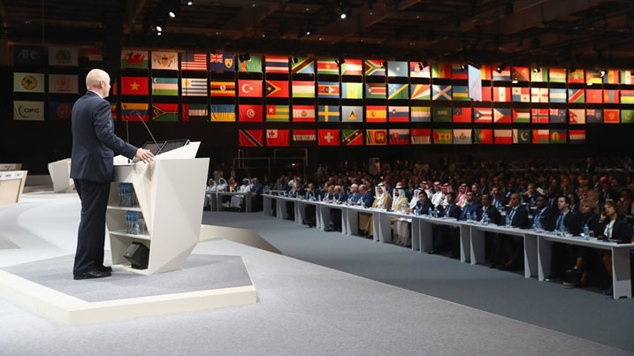 Yahawe izi nshingano mu nama ya FIFA iri kubera muri Bahrain International Exhibition & Convention Centre