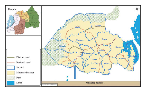 Ikarita igaragaza Imirenge igize Akarere ka Musanze