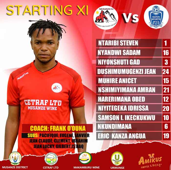 Abakinnyi 11 Musanze yabanje mu kibuga