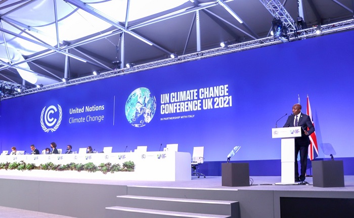 Minisitiri w'Intebe w'u Rwanda, Dr. Edouard Ngirente, aha yagezaga ijambo ku bitabiriye iyi nama