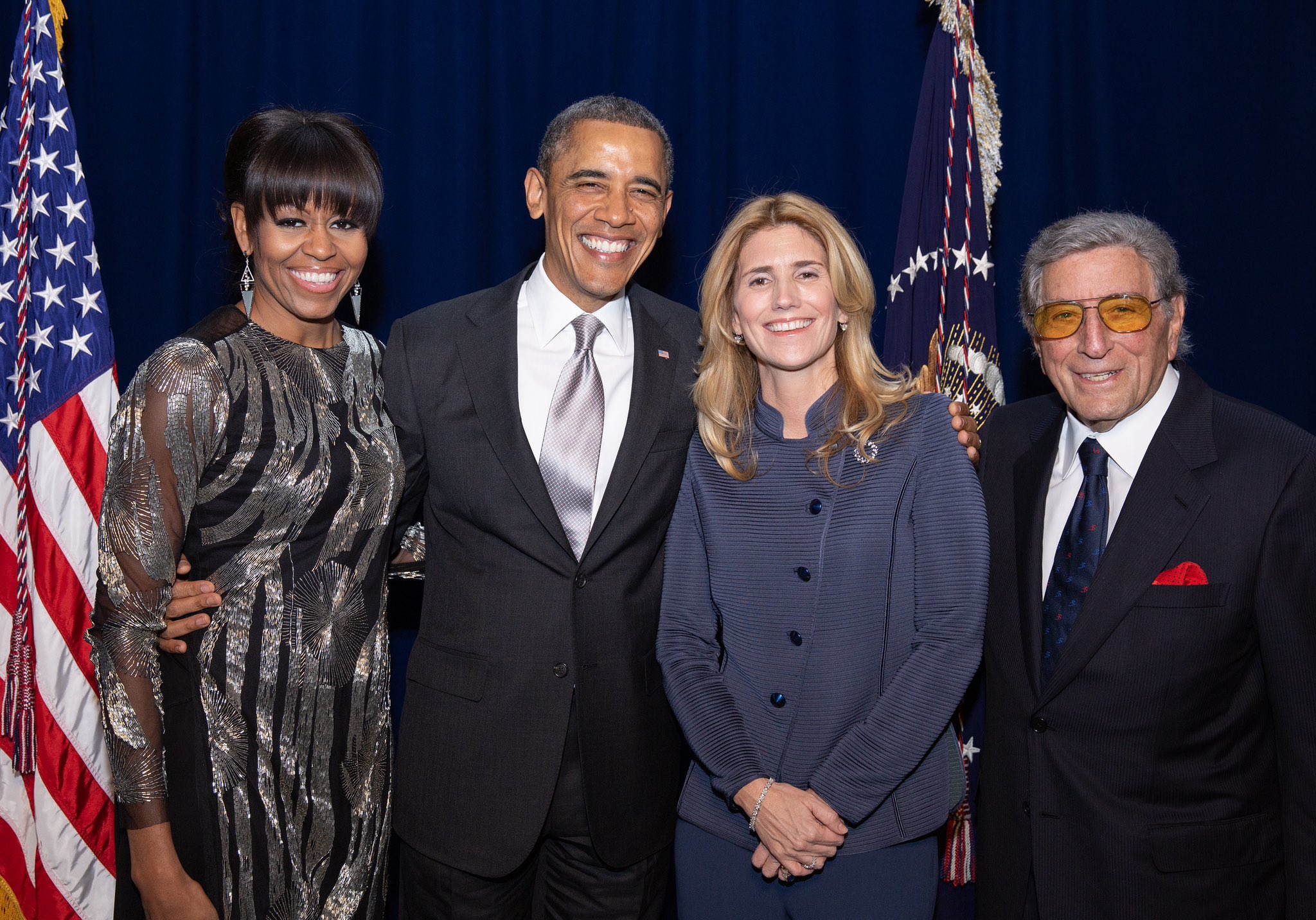 Barack Obama na Michelle Obama bari kumwe na Tonny Bennett