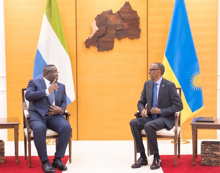 Perezida Kagame yakiriye Julius Maada Bio wa Sierra Leonne