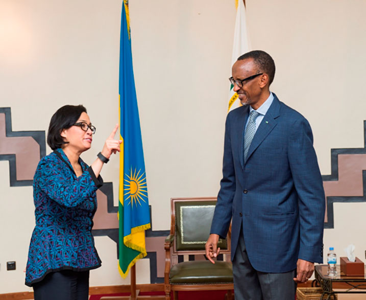 Sri Mulyani yashimye Perezida Kagame ko u Rwanda rukoresha neza inkunga ruhabwa.