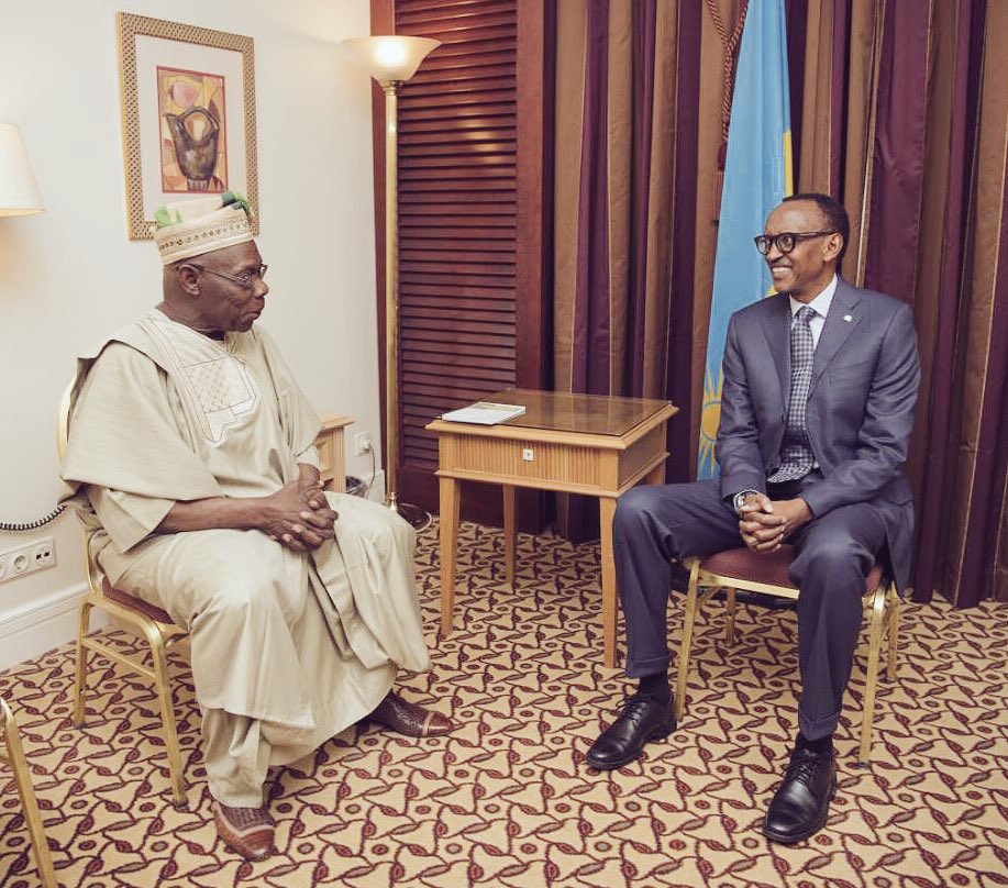 Kuri uyu wa gatandatu Perezida Kagame yabonanye na Olusegun Obasanjo