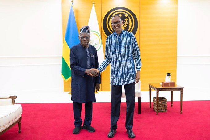 Perezida Kagame yakiriye Olusegun Obasanjo wayoboye Nigeria 