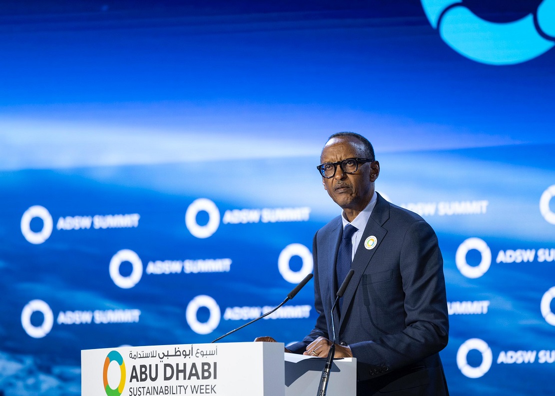 Perezida Kagame ageza ijambo ku bitabiriye inama ya Abu Dhabi Sustainability Week