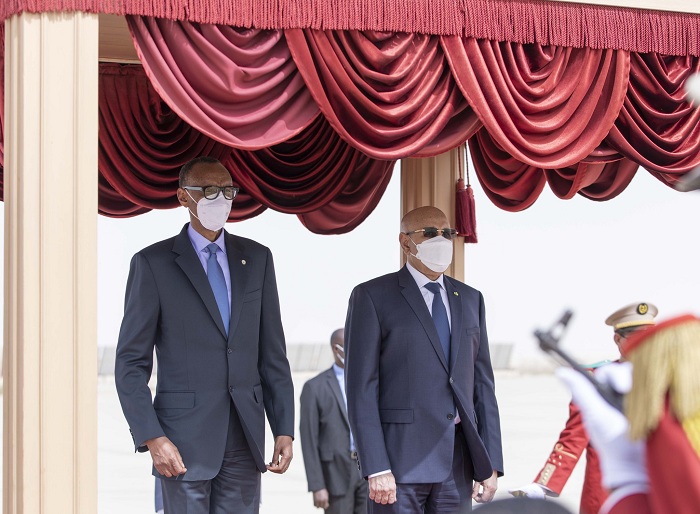 Perezida Kagame yageze muri Mauritania yakirwa na mugenzi we