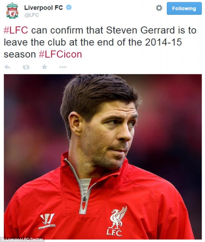 Leverpool yemeje ko Gerrard yayisezey