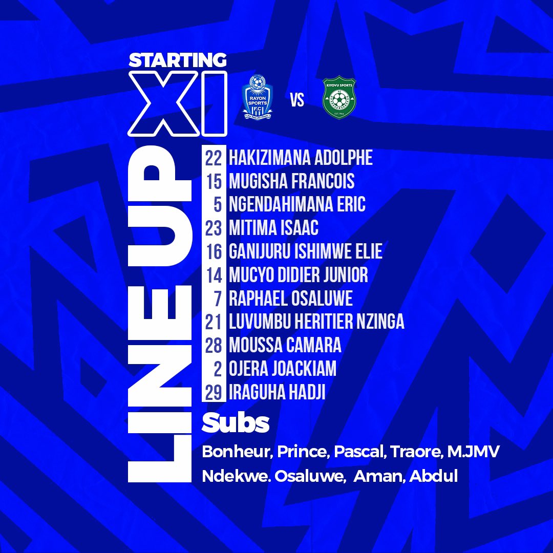 Abakinnyi 11 Rayon Sports yabanje mu kibuga n'abasimbura