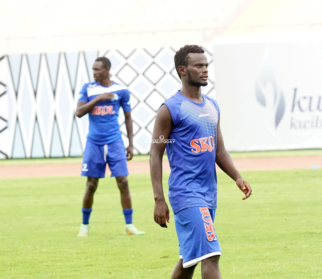 Manishimwe Djabel mu myitozo kuri Stade Amahoro