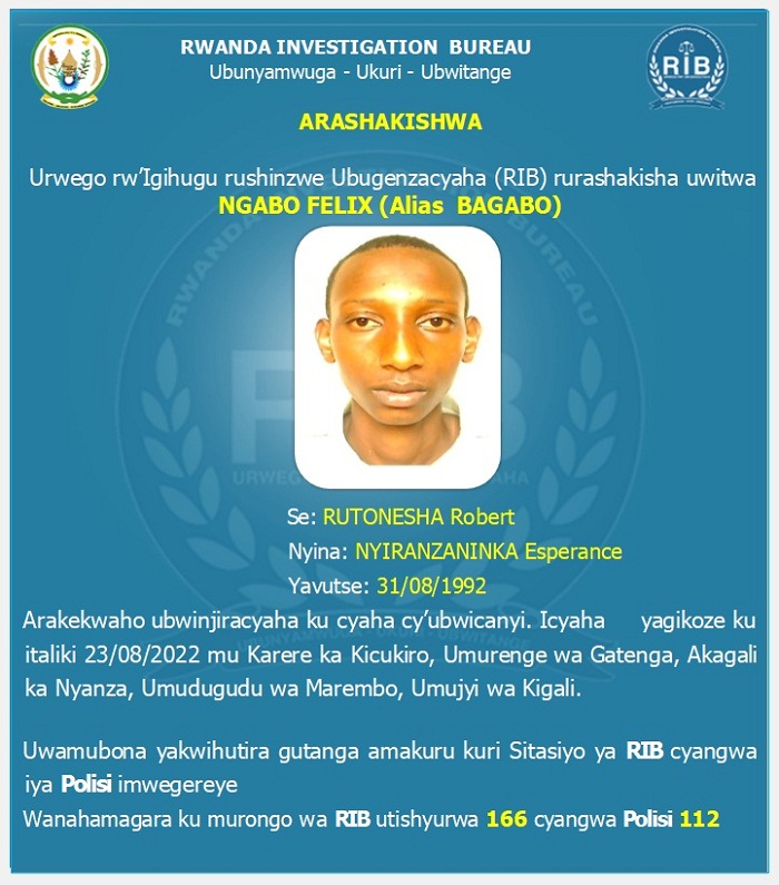 Ngabo Felix ushakishwa na RIB