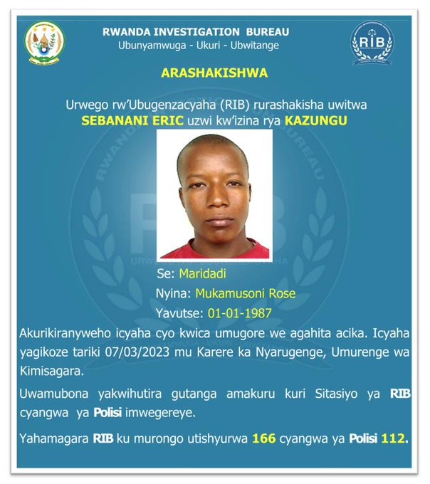 Sebanani Eric ushakishwa