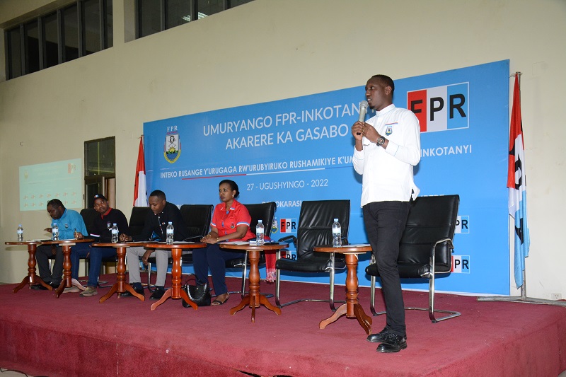 Munyurangabo Evode uyobora urugaga rw'urubyiruko rushamikiye ku muryango wa FPR Inkotanyi mu Karere ka Gasabo yavuze ko biteguye gukomeza gutanga umusanzu mu kubaka Igihugu