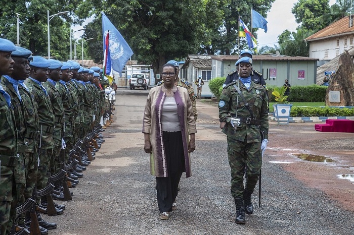 Ingabo za MINUSCA zakira Amb. Rugwabiza