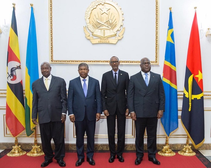 Abahagarariye ibihugu by'u Rwanda, Uganda, Angola na Repubulika Iharanira Demokarasi ya Congo bagiye kongera guhurira mu biganiro (Ifoto: Urugwiro)