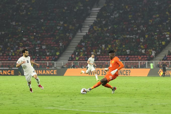 Mohamed Salah ahanganye n'umuzamu wa Cameroon Andr Onana