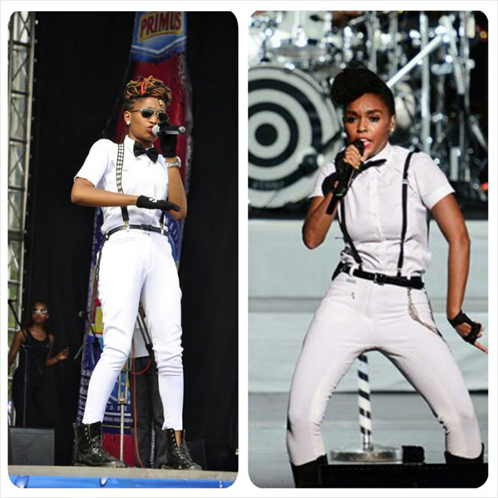 Si imyambarire gusa Young Grace yigira kuri Janelle ahubwo anamwigana uko yitwara ku rubyiniro.