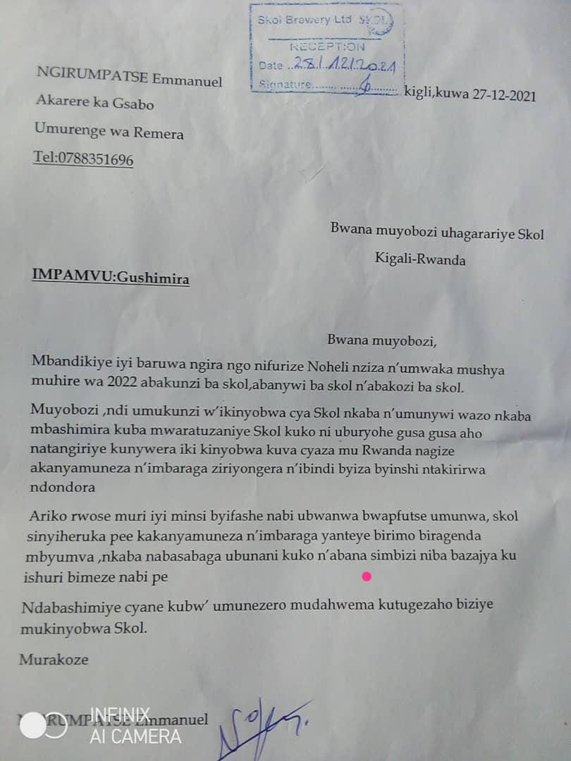 Uyu we yanditse asabiriza abinyujije mu ibaruwa yakwirakwiriye ku mbuga nkoranyambaga