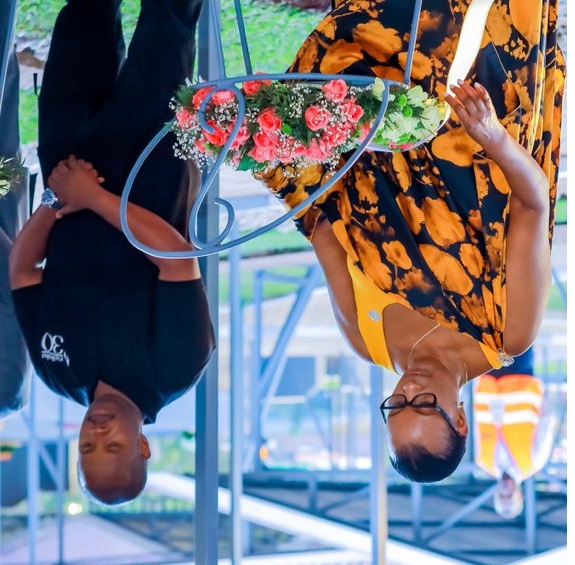 Hon. Mukabalisa na Samuel Dusengiyumva,Umuyobozi w'Umujyi wa Kigali muri icyo gikorwa