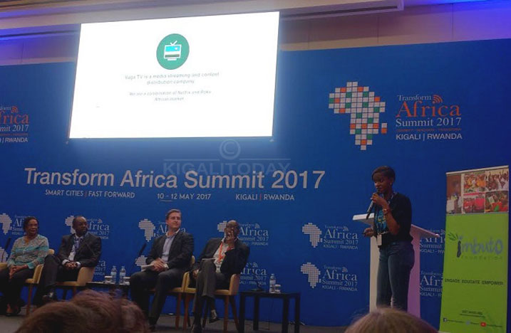 Ines Muhoza agaragariza umushinga wa App ya Vuga TV Mobile abashoramari