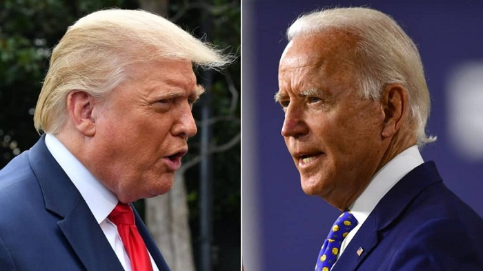 Donald Trump (wambaye karuvati itukura) na Joe Biden barahatanira kuyobora Amerika muri manda itaha