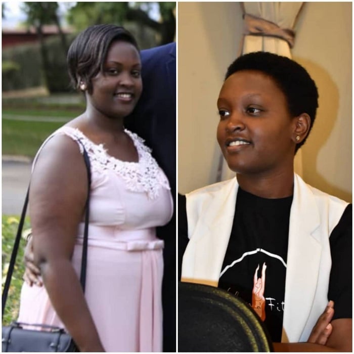 Uyu na we yishimira ko intego ye yo kugabanya ibiro yayigezeho