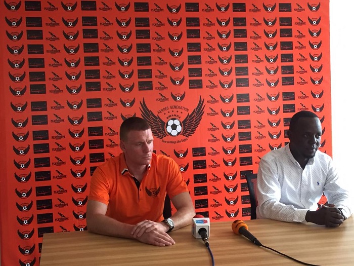 Umutoza mushya wa Heroes FC, Jaanus REITEL (ibumoso) na Kanamugire Fidele, Perezida wa Heroes