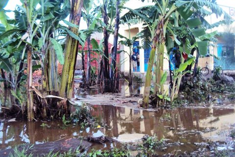 Amazi yinjiye mu mazu no mu mirima y'abaturage