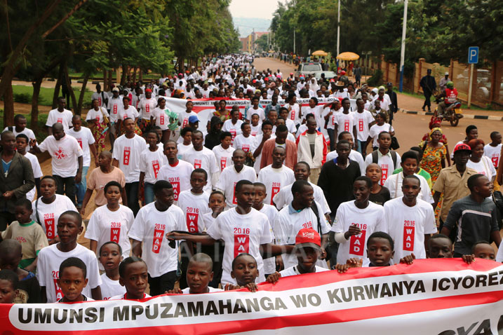 Urugendo rwo kwamagana icyorezo cya SIDA rwahereye kuri ONATRACOM rugera kuri Stade Regional i Nyamirambo