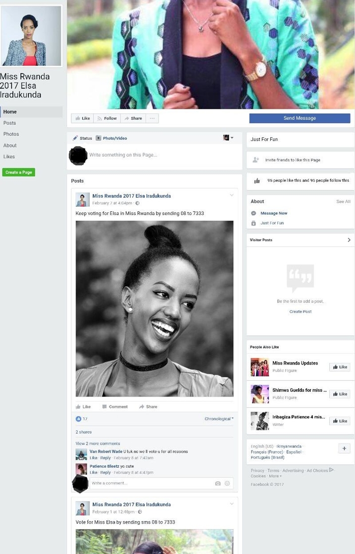 Page ya Elsa Iradukunda.